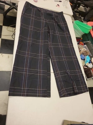 Pantalones Ashley Stewart para mujer 20W a cuadros carrera pierna ancha pantalones negocios informales Foto 1 de 4