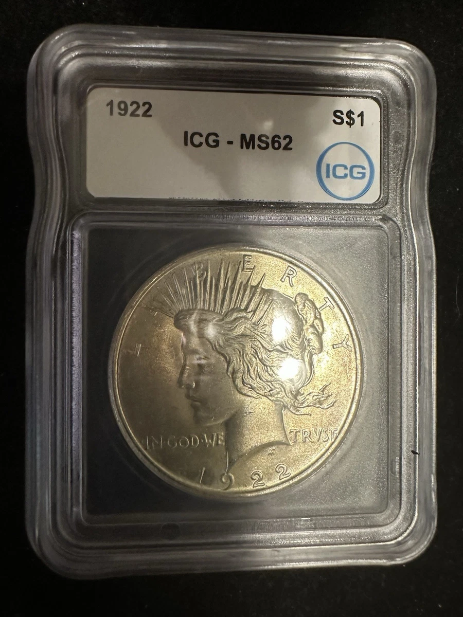 1922 Silver MS 62 Graded Peace Dollars for sale | eBay