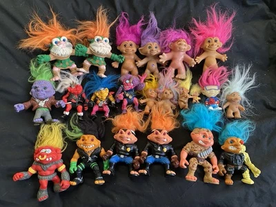 VINTAGE TROLL BUNDLE 80s 90s Trolls Toys Dolls Battle Trolls Franken Troll Lot - Image 1 of 4