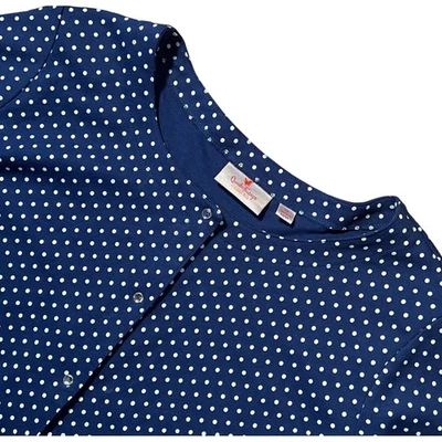 Quacker Factory Polka Dot Snap Front Cardigan Blue White Women's 2X Embellished - Image 1 of 4