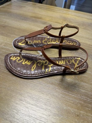 Sandalias Sam Edelman GIGI de cuero marrón con tanga talla 8 (EU 38.5) Foto 1 de 4