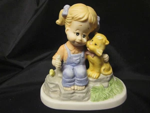 Mädchen Katze niedlich Freundlichkeit GT FRIENDS Dreams Vintage Porzellanfigur '83 kostenloser US-Versand - Bild 1 von 6