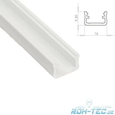 LED-MAX 2m weißes ALU Profil/Leiste "S-LINE" für LED Streifen mit Abdeckung OPAL