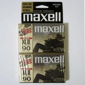 Two Pack - Maxell ® XL II XLII 90 Min High Bias Blank Cassette Tape - New Sealed - Picture 1 of 1