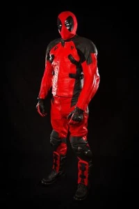 DEADPOOL MOTO CUERO DE VACA TRAJE CHAQUETA CHAQUETA PANTALÓN 1 o 2 PIEZAS - Imagen 1 de 4