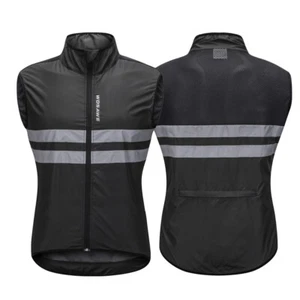 WOSAWE Cycling Vest Mens Reflective Gilet Breathable Waistcoat Running Hi-viz - Picture 1 of 11
