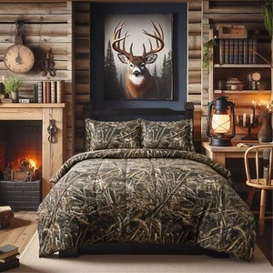 VISI-ONE Realtree Max-5 Camo Comforter Set, Premium Polycotton Fabric, Camouf... - Picture 1 of 7