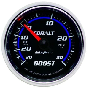 Autometer Cobalt 2-1/16in Boost/Vacuum Gauge 30in/Hg 30PSI Mechanical AU6103 - Picture 1 of 3