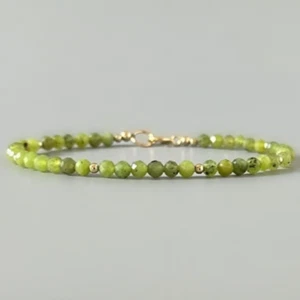 Canadian Green Jade Gemstone 2mm Beads Healing Calming Balance Women Bracelet - Picture 1 of 8