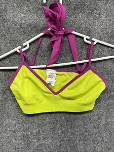Zumba Wear Sports Bra Large/X-Large Lime Green Purple Gym Workout - Picture 1 of 11