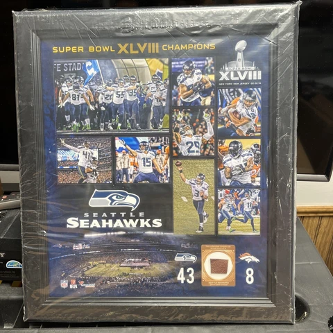 New 15x17 Super Bowl XLVIII Framed Fanatics Seattle Seahawks Champions Plaque LE Cover
