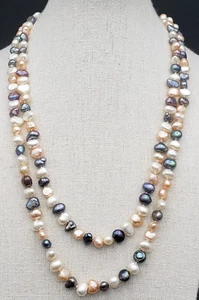 Vintage Multicolor Pearl Baroque Endless Opera Necklace 39" - Picture 1 of 11