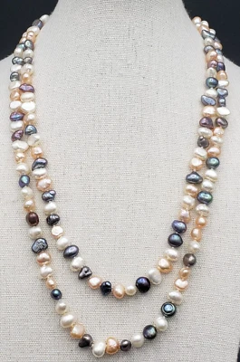 Vintage Multicolor Pearl Baroque Endless Opera Necklace 39" - Image 1 of 4