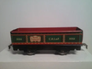 VINTAGE MARX #552 0-27 TIN LITHO ROCK ISLAND GONDOLA 6" LONG 2 AXLE - Picture 1 of 6