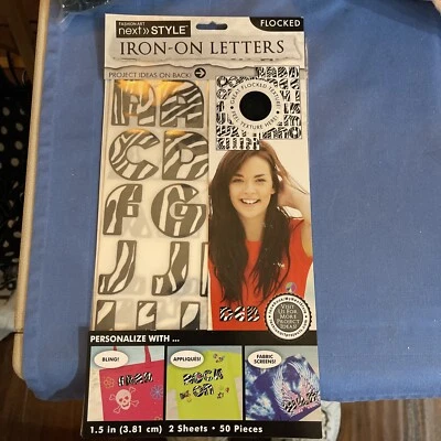 Next Style Flocked Zebra Print Iron On Letters - Image 1 of 2