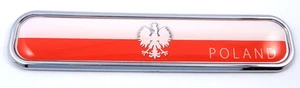 Poland Polska Polish flag Chrome Emblem 3D auto Decal car bike boat 5.3" - Imagen 1 de 2
