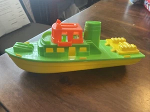 Vintage Plastic Green, Yellow Harbor Boat Made In The USA Military Boat - Picture 1 of 24