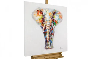 Acryl Gemälde 'ELEFANT AFRIKA' | HANDGEMALT | Leinwand Bilder 80x80cm - Bild 1 von 11