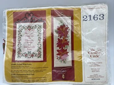 1981 Poinsettia Bell Pull The Creative Circle Kit 2163 Finished Size 4 x 14 - Image 1 of 4