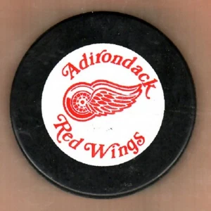 GAME PUCK - AHL ADIRONDACK RED WINGS OFFICIAL Black Sktr 1995-1998 - LAST1 - Picture 1 of 1