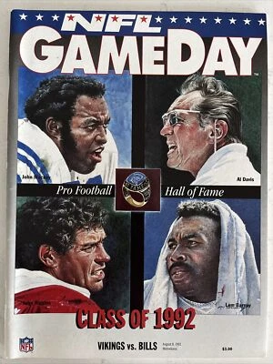 NFL GameDay Program August 8, 1992 Vikings Vs Bills,Clean! (B51) - Image 1 of 2