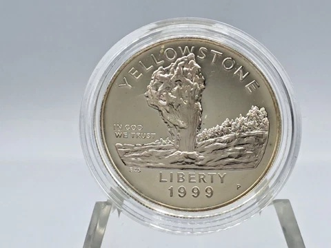 1999 U.S. Mint Yellowstone Park Commemorative Dollar w/ OGP "Proof" #4 Cover