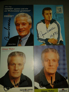 Ottmar Walter - 4 Autographed Autograph Cards World Cup 54 Bern