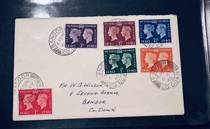 GB 1940 KGVI Stamp Centenary FDC WWII COVER HOLLYWOOD BANGOR POSTMARK (open Top) - Picture 1 of 2