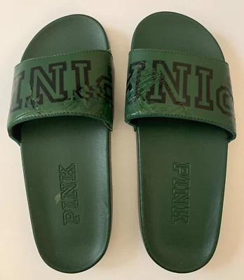 Chanclas Victoria's Secret ROSA Logo Verde Correa Única M 7/8 Foto 1 de 4