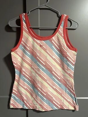 Nike Girl Rainbow Diagonal Stripe Tank Top Y2K Multicolor Large (12-14) - Image 1 of 4