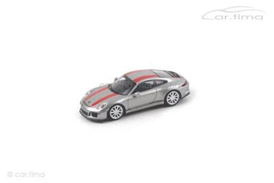 Porsche 911 (991) R Gt-Silber/Striscie Decorative Rosso MINICHAMPS 1:87 - Immagine 1 di 4