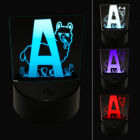 Animal Alphabet Letter A for Alpaca 3D Illusion LED Night Light Sign Lamp