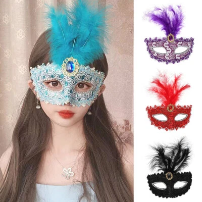 Feder-/Pailletten-/Schmetterlings-Augenmasken Venezianische Masken / - Bild 1 von 4