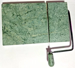 Green Marble Cheese Serving & Cutting Board Wire Cutting 5” X 8” Rectangle - Picture 1 of 8