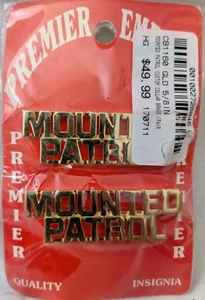 PREMIER EMBLEMA MONTATO PATTUGLIA ORO POLIZIA UNIFORME SPILLA INSEGNE MSRP $49,99 - Foto 1 di 3