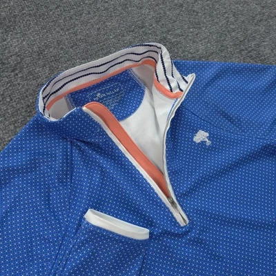 Peter Millar Shirt Womens S Blue Geometric Raglan Perth Layer Performance Golf - Image 1 of 4