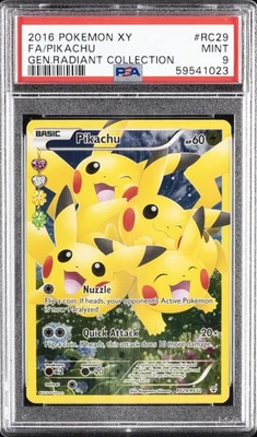 2016 POKEMON XY GENERATIONS RADIANT COLL #RC29 FULL ART/PIKACHU PSA 9 - Image 1 of 2