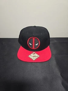 Bioworld Deadpool Hat Black Red Snapback One Size Deadpool Logo Graphic Bill - Picture 1 of 3