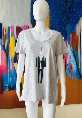 Burberry Brit women’s size XL t-shirt grey marionette cotton China - Image 1 of 4