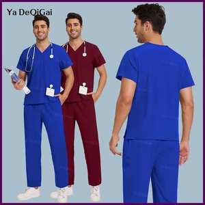 Venta caliente Uniformes clínicos de hospital resistentes a las arrugas Venta al por mayor Parte superior de trabajo - Imagen 1 de 27
