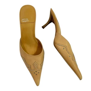 Jeffrey Campbell Head West Leather Western Style Mule Womens Size 9 in Tan - Picture 1 of 6