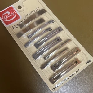 10 Vintage Goody Stay-Tight Haarspangen Metall #8924 Gold/Silber Sealed Pack 1982 - Bild 1 von 5