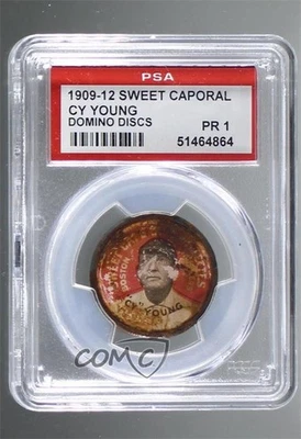 Discos de dominó Sweet Caporal 1909-12 tabaco Cy Young PSA 1 HOF Foto 1 de 2