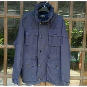 Chaqueta mecánica de campo militar de algodón azul marino talla mediana J.Crew para hombre con capucha - Imagen 1 de 17