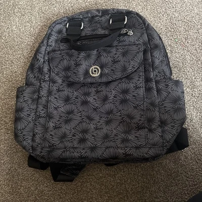 Baggalini Women's Floral Print Backpack Polyester Black and Gray - Image 1 of 4