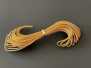 Vintage 60er Jahre Napier gedrehte strukturierte Draht Brosche goldfarben signiert - Lot 273 - Bild 1 von 5