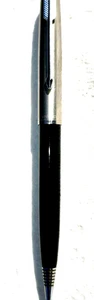 "PARKER Made in U.S.A." Black/Chrome Trim Pearl Button/ Cap Lead-Working Pencil - Picture 1 of 18