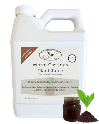 Worm Castings Tea Plant Juice - 8oz. Concentrated Worm Tea with Kelp and Feather - Image 1 of 4