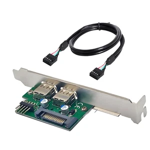CY Internal Dual USB2.0 Mount Panel to Motherboard 9pin Baffle Cable with Power - Picture 1 of 11