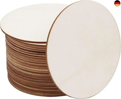 MARKE YIEUR YIEUR 30 Stück runde Naturholzscheiben, 10x10cm Unbehandelte Untersetzer rund